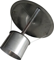 Massive Regenhaube aus Edelstahl rund DN 160