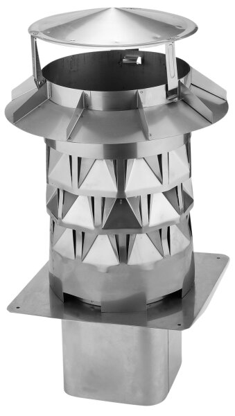 Windkat mit eckigem Einschub (abgerundet) 250 + Einschub 216 x 216 mm