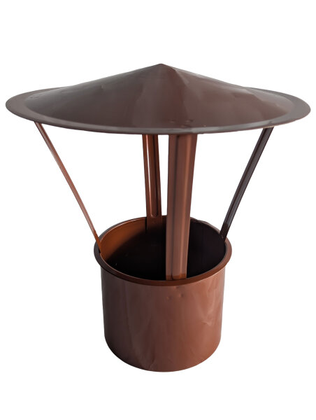 Regenhaube, Kaminhaube, Kaminabdeckung rund in Farbe"Kupferbraun" DN 180 - Einschubmaß 176 mm