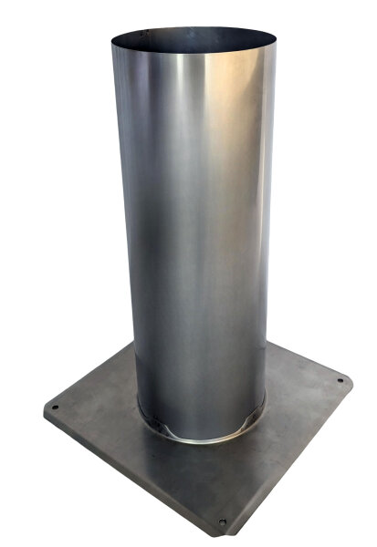 Einwandige Kaminverlängerung  + Grundplatte 150, Höhe 1000 mm ohne Regenhaube