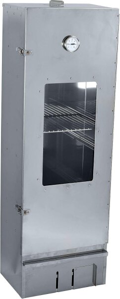 Massiver Edelstahl Räucherofen/Räucherschrank 120 cm Höhe + Sichtscheibe