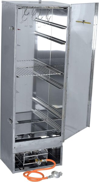 Massiver Edelstahl Räucherofen/Räucherschrank selber zusammenstellen 120 cm ohne Sichtscheibe mit Gasbrenner
