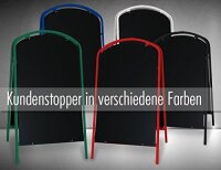 Massiver Kundenstopper, Werbetafel