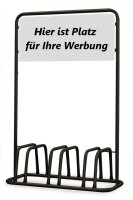 3er Werbe-Fahrradständer mit Werbefläche